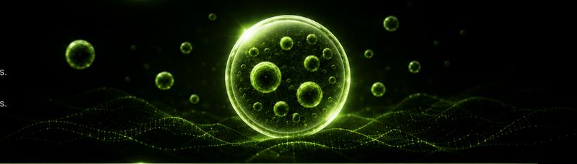 Glowing microalgae cell